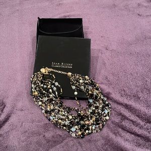 NEW! Joan Rivers black and crystal Torsade